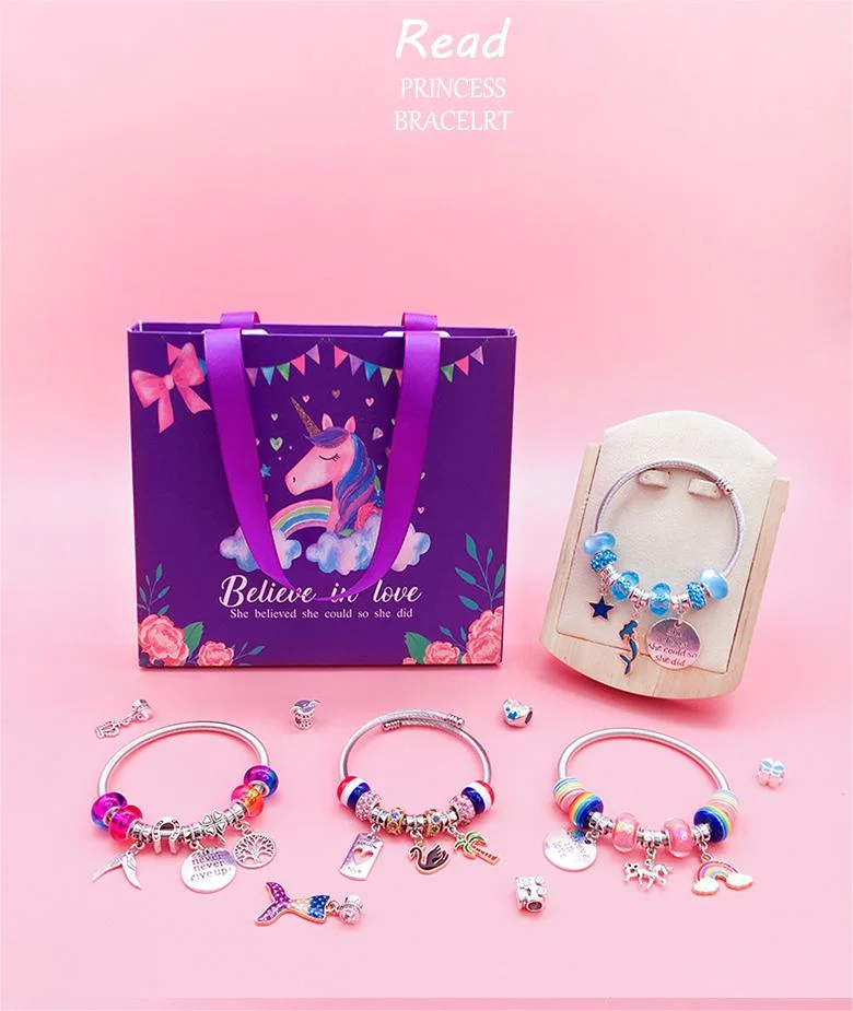 Bracelet Making Kit, Jewelry Making Supplies Beads, Unicorn/Mermaid Crafts Gifts Set for Girls Teens Age 8-12